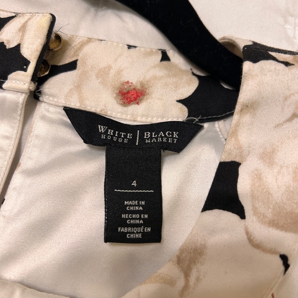 WHITE HOUSE BLACK MARKET Floral, Halter Top, Size 4 with Coral Skinny Belt - Picture 8 of 13